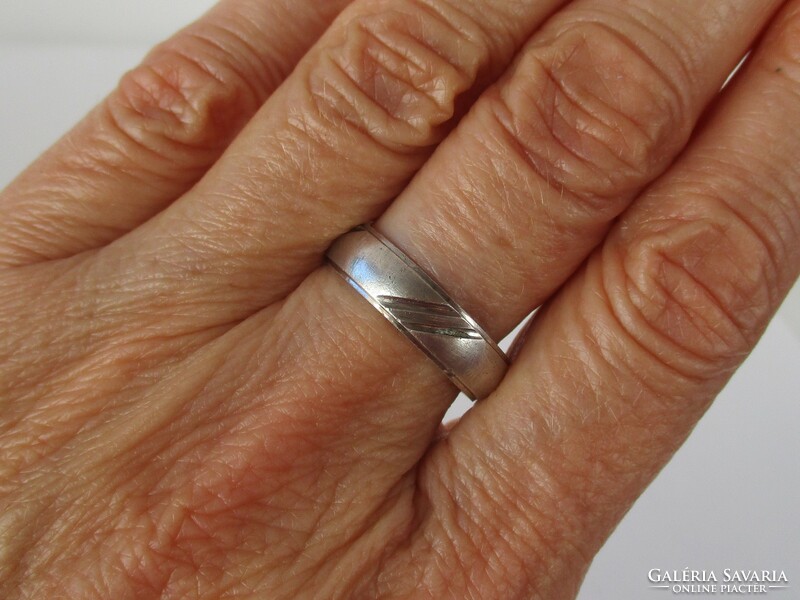 Patterned silver ring