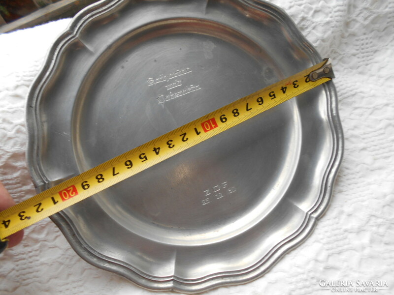 Old German marked pewter plate diameter: 22 cm