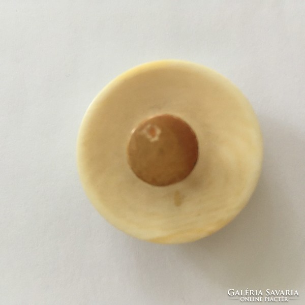 Antique large crested bone button ivory rarity