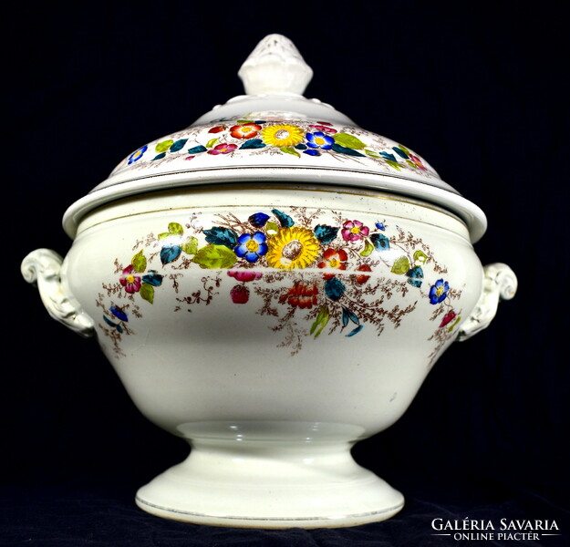 Niderviller! XIX. Antique faience soup bowl with lid !!!