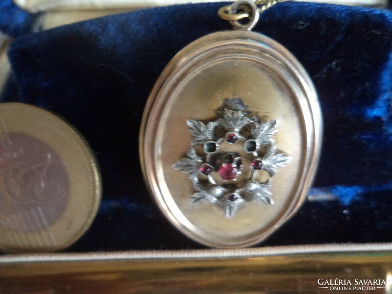 Antique silver photo holder pendant