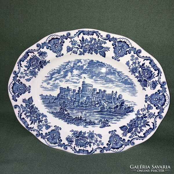 Blue, English, (enoch wedgwood), cake, steak, roast plate, offering.