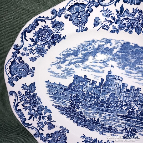 Blue, English, (enoch wedgwood), cake, steak, roast plate, offering.