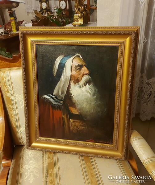 Szegvári Károly arab férfi antik festménye!