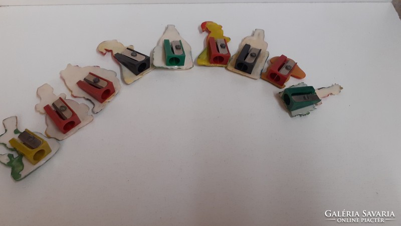 9-pc, retro unused plastic pencil sharpener collection