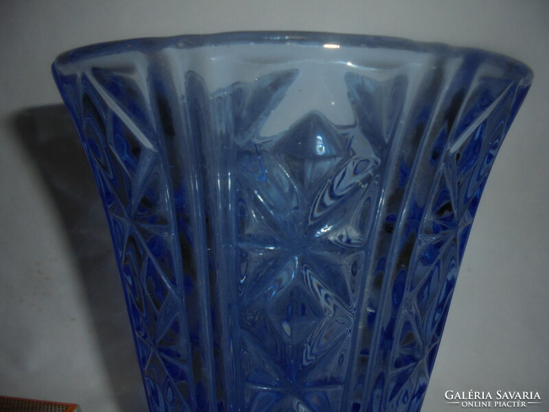 Old, blue, convex pattern, bay glass vase