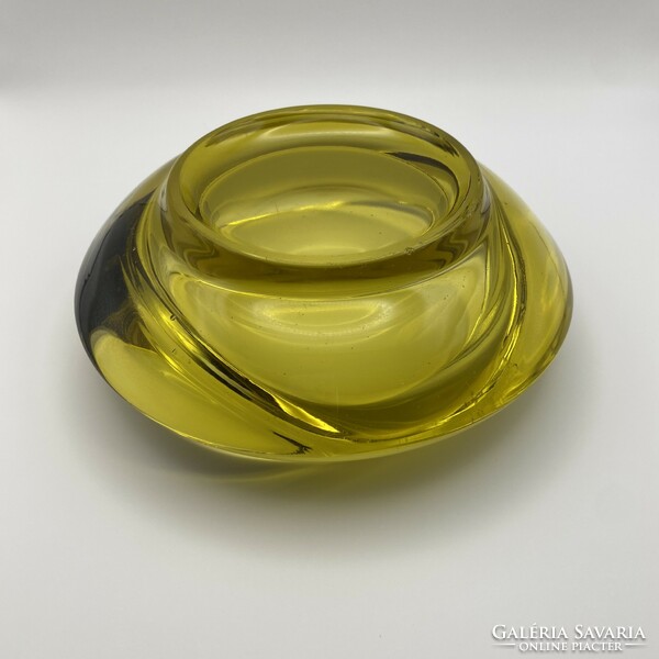 Czech yellow glass bowl - rudolf jurnikl