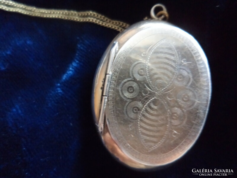 Antique silver photo holder pendant