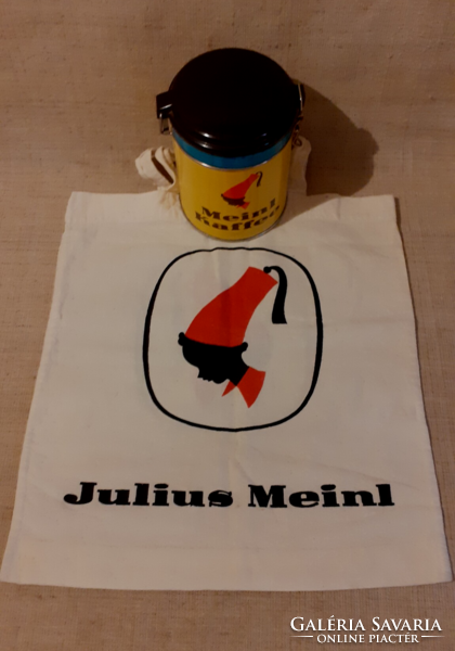 Retro julus meinl coffee plate box sércsen figure in clean, nice condition with a canvas bag
