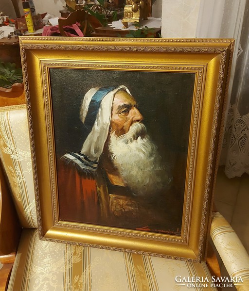 Szegvári Károly arab férfi antik festménye!