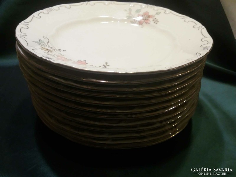 Marked Zsolnay porcelain breakfast plate, 12 pcs