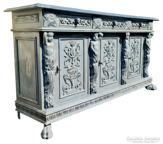 A748 Renaissance style large painted chest of drawers