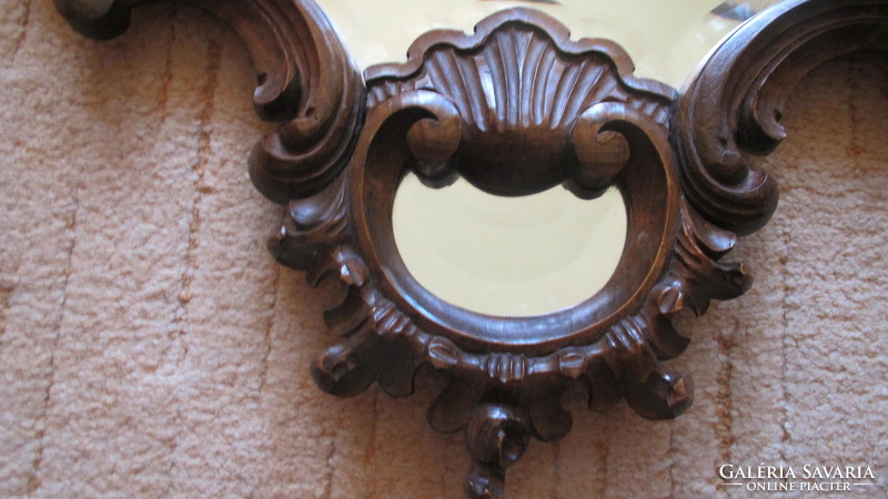 Antik faragott metszett tükör (ritka)