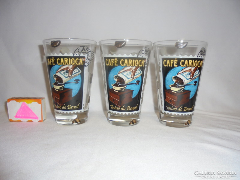 Three coffee and cappuccino glasses together - 