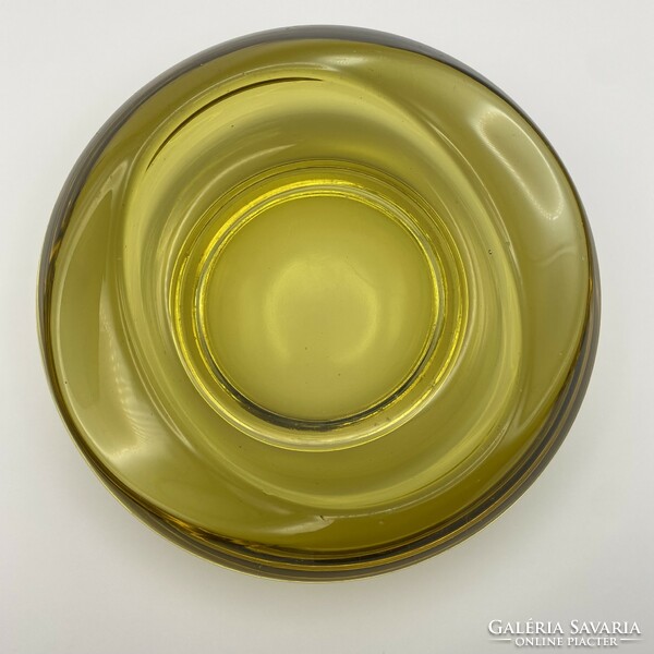 Czech yellow glass bowl - rudolf jurnikl