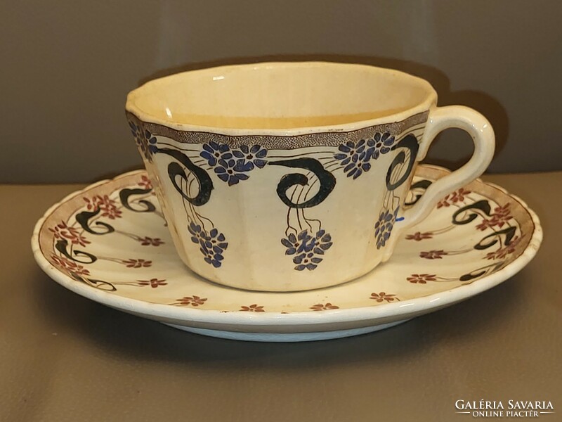 Zsolnay special large tea cup and saucer 1880