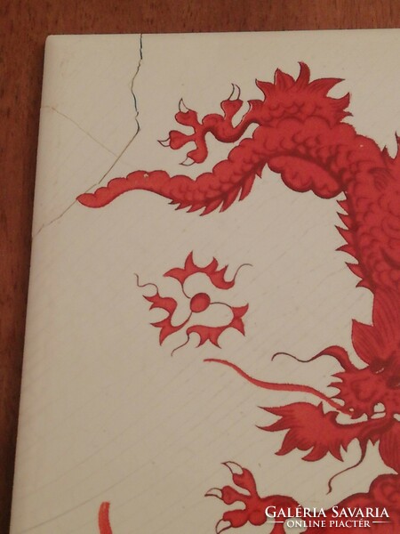 Régi Meisseni csempék, meisseni mintás vörös sárkány csempék