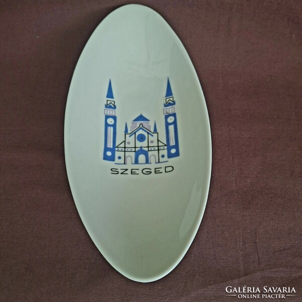 Art deco, drasche porcelain bowl, plate, offerer. Blue and white széd