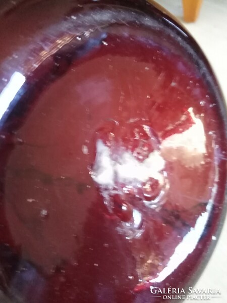 Szakított üveg, padlóváza - bíbor vörösben