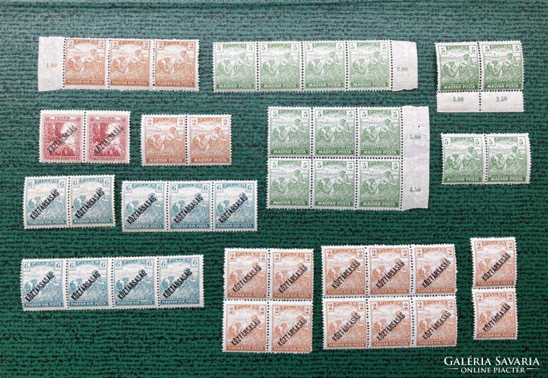 Stamp sections from the years 1916-1921