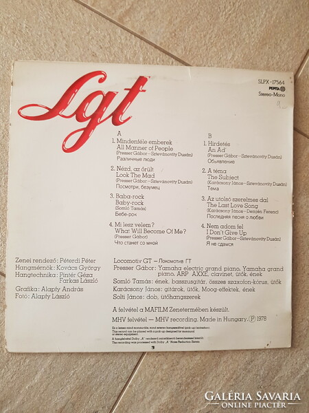 Locomotiv GT mindenki lemez LP Bakelit vinyl hanglemez