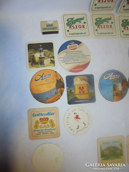 Twenty-five pieces of retro beer coasters, coasters - together