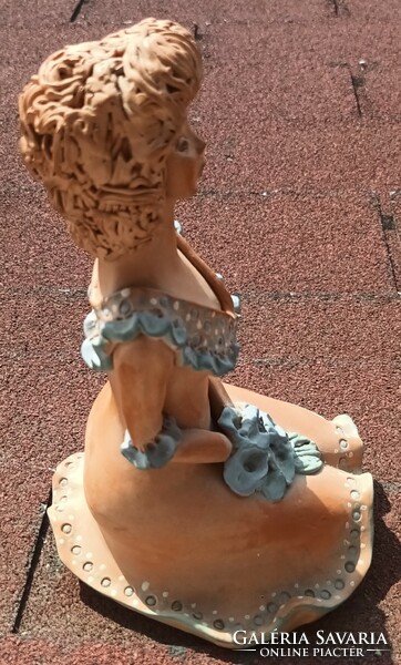 Signed terracotta statue with signature