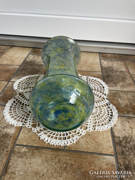 Gyönyörű ritka színátmenetes nagyméretű Fátyolüveg, karcagi,berekfürdői virágnak váza mid-century