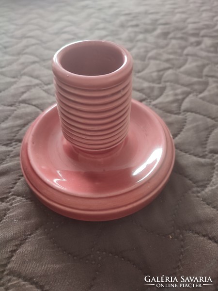 Pink ceramic candle holder (zsolnay?)