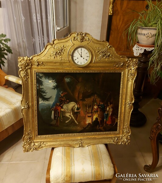 Biedermeier picture clock!