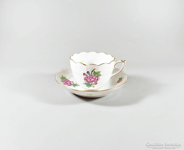 Herend, Eton pattern (711) coffee cup and saucer, hand-painted porcelain, flawless! (J327)