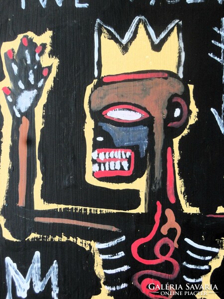 Jean-Michel BASQUIAT - Eredeti vintage olajfestmény