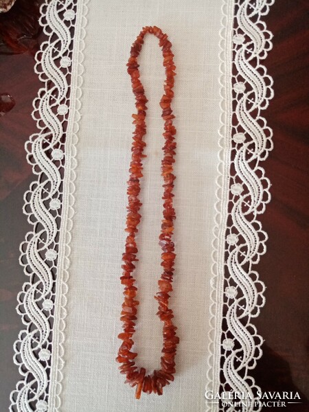 Brown Polish raw amber necklace approx. 70 cm long
