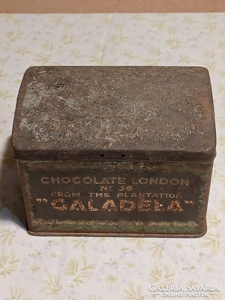 Old English chocolate metal box