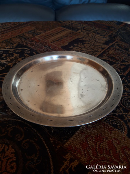 Silver-plated, hallmarked, master-marked, engraved tray with three half cups