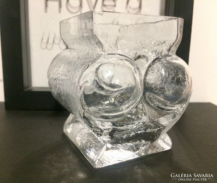 Retro glass vase-lars hellsten-owl vase