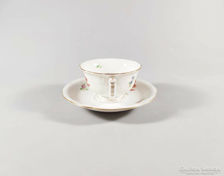 Herendi, bouquet de tulip coffee cup and saucer, hand-painted porcelain, flawless! (J301)
