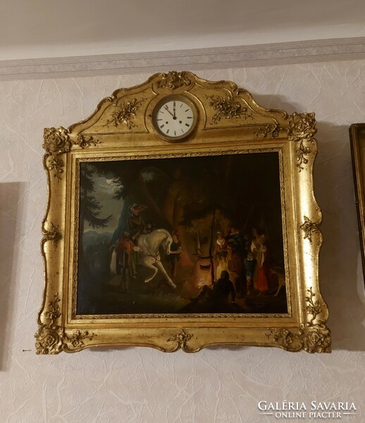 Biedermeier picture clock!