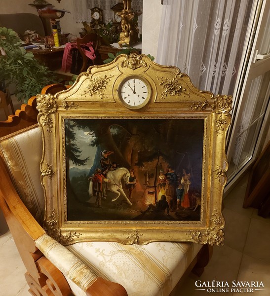 Biedermeier picture clock!