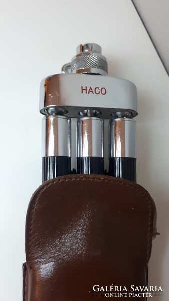 Regi gyönyörű HECO fényképezőgép állvány tripod bòr tokban