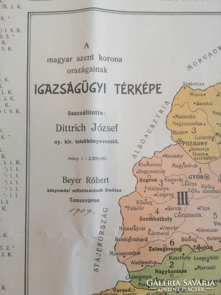 A magyar szent korona országainak igazságügyi térképe.