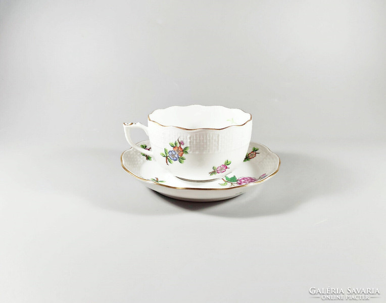 Herend, Eton pattern (724) teacup and saucer, hand-painted porcelain, flawless! (J328)