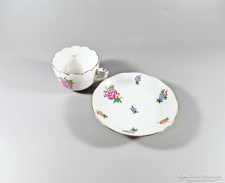 Herend, Eton pattern (711) coffee cup and saucer, hand-painted porcelain, flawless! (J327)