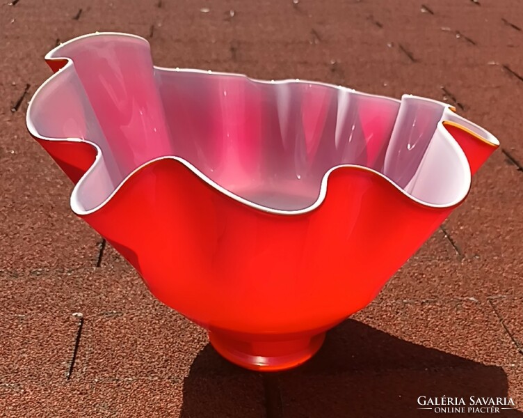 Beautiful ruby red blown glass centerpiece by Fabio caseli