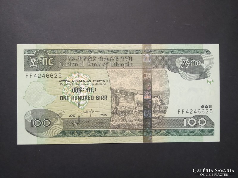Etiópia 100 Birr 2015 Unc
