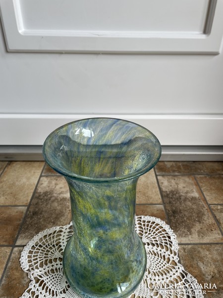 Beautiful, rare, large-scale veil glass with color gradient, a vase for flowers from Karcagi, Berekfürdő, mid-century