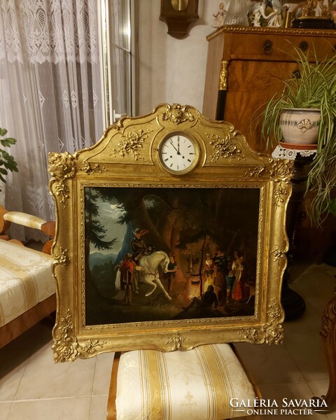 Biedermeier picture clock!