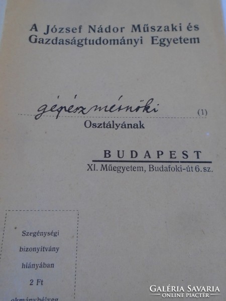 D198332 kiskundorozsma ssalai mihály antal - Szeged 1948 admission application University of Szeged