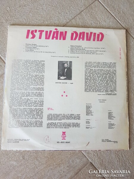 Dávid István ORGAN RECITAL LP Bakelit vinyl hanglemez
