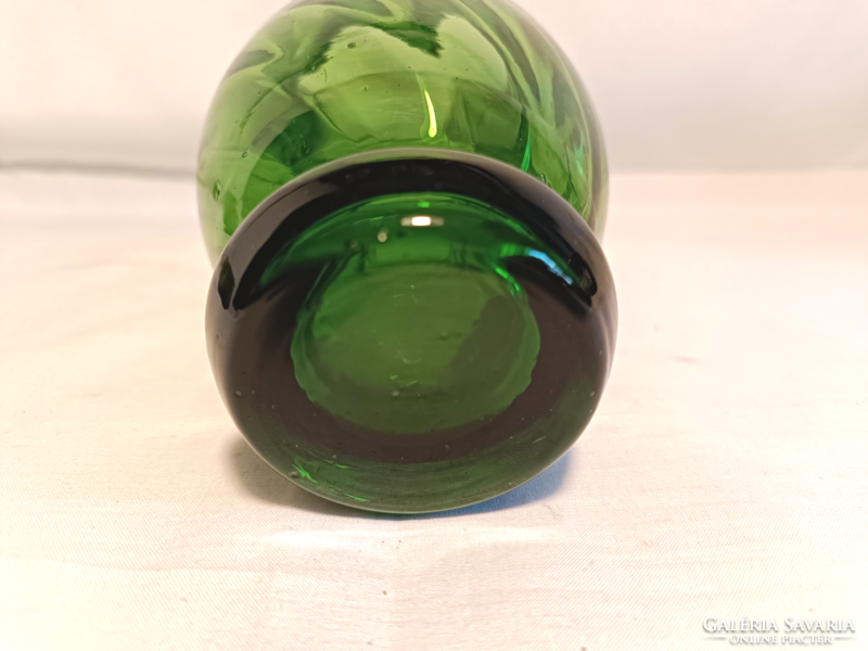 Zöld üveg kancsó,poharakkal